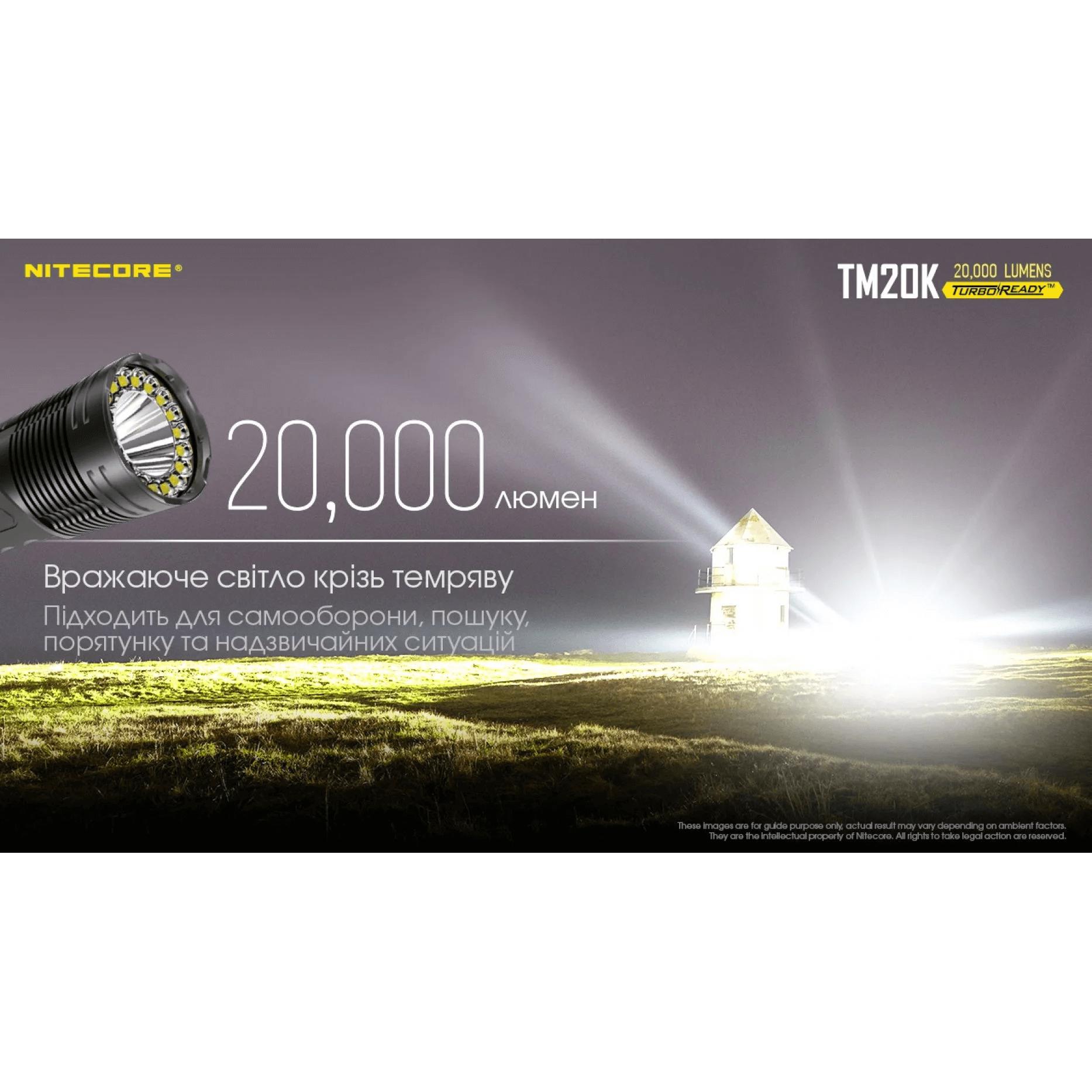 Тактичний пошуковий ліхтар Nitecore TM20K (CREE XP-L HD, 20000 люмен) - фото 22