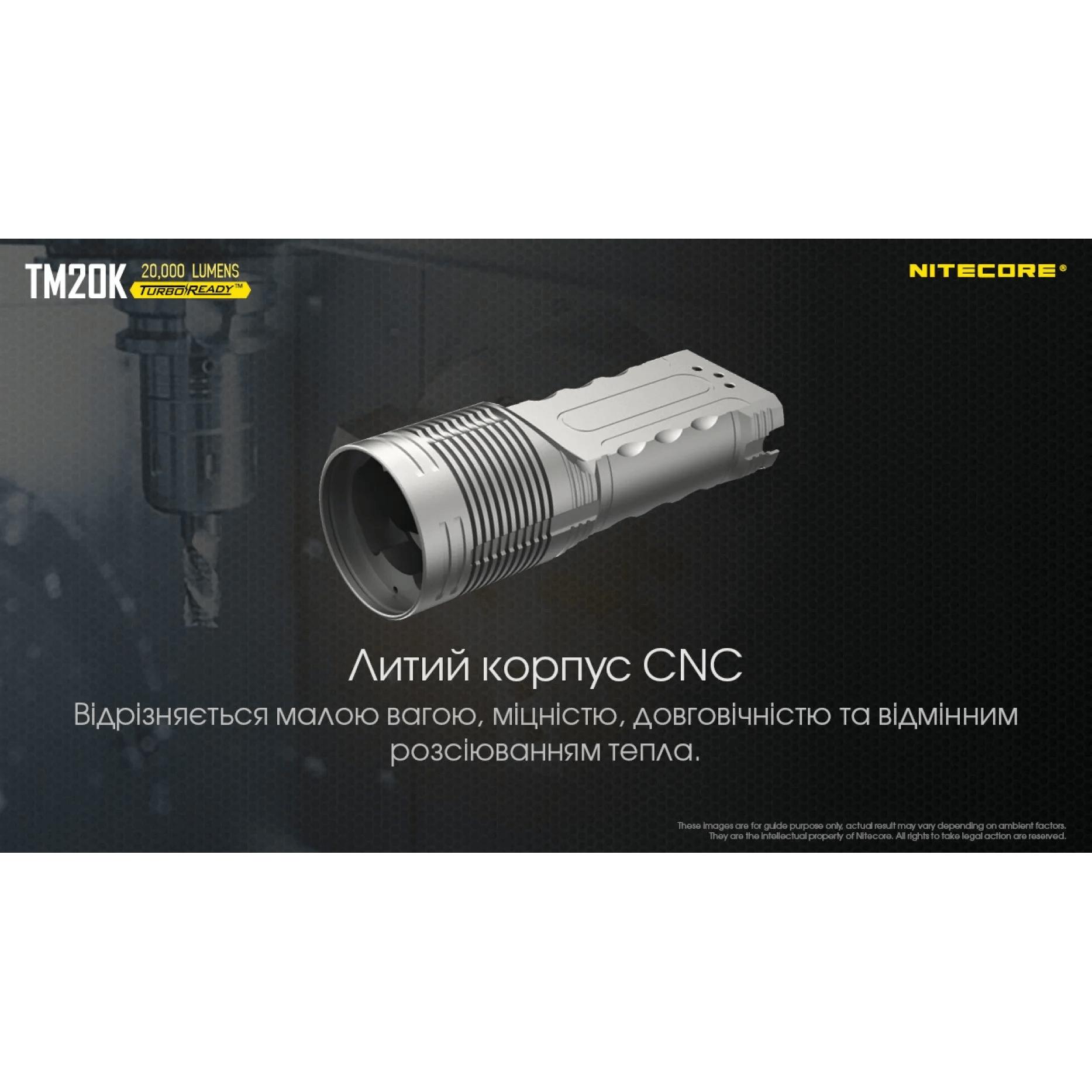 Тактичний пошуковий ліхтар Nitecore TM20K (CREE XP-L HD, 20000 люмен) - фото 9