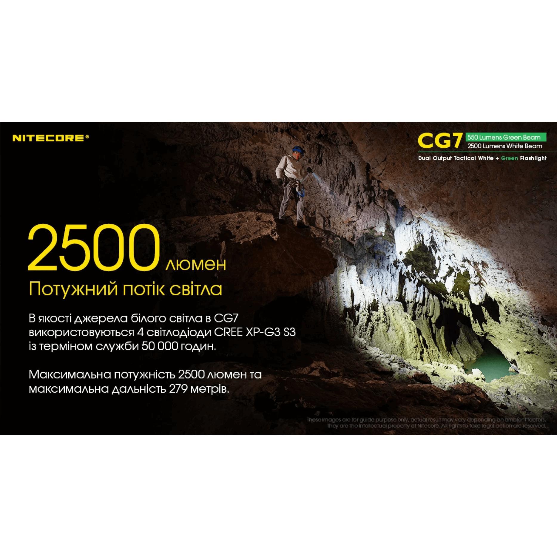 Ліхтар тактичний Nitecore CG7 (4xCree XP-G3, 2500 люмен, без акумулятора) - фото 3
