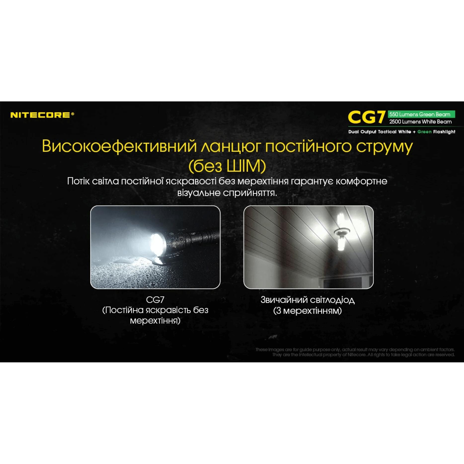 Ліхтар тактичний Nitecore CG7 (4xCree XP-G3, 2500 люмен, без акумулятора) - фото 6