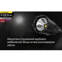 Ліхтар тактичний Nitecore P20UV v2 (CREE XP-L2 V6 + 4x 320mW UV, 1000 люмен, без акумулятора) - фото 11
